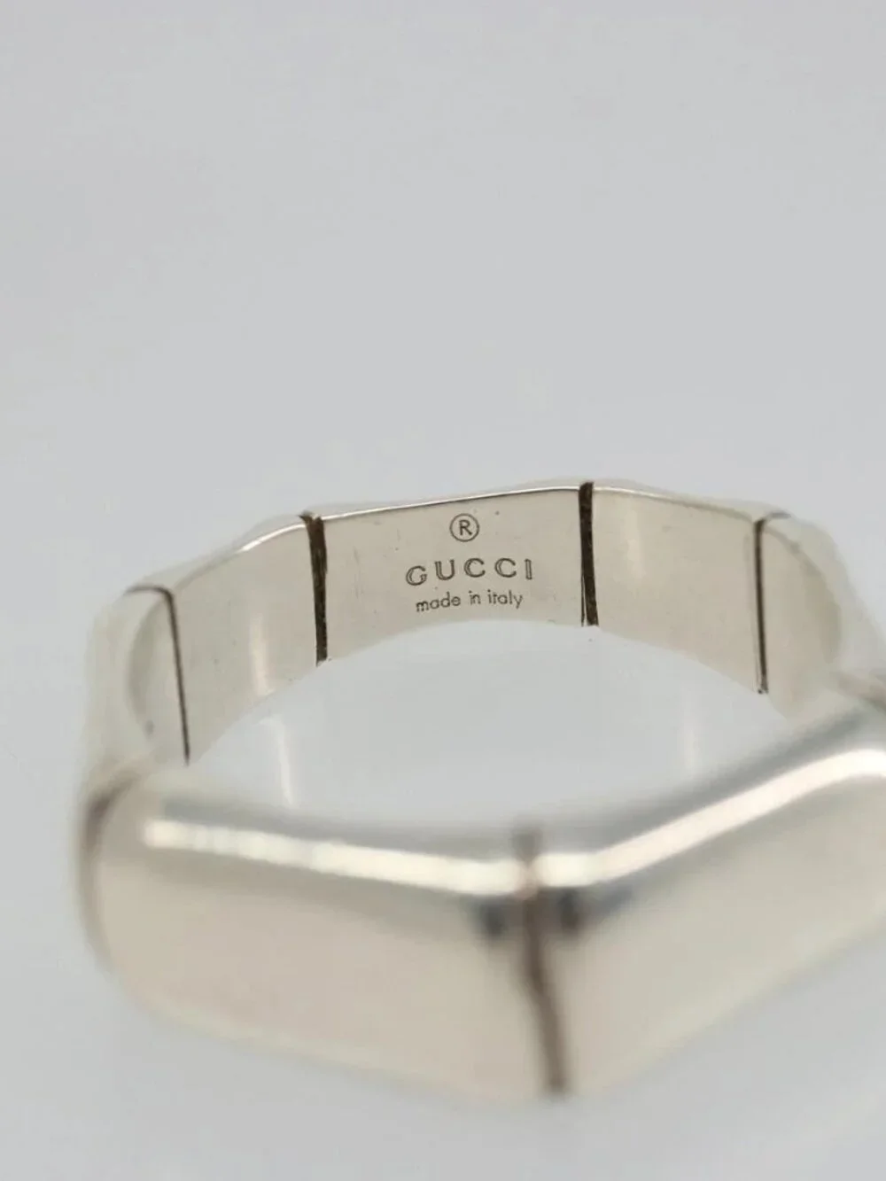 GUCCI Bamboo Ring Ag925 Silver Auth SW2377V